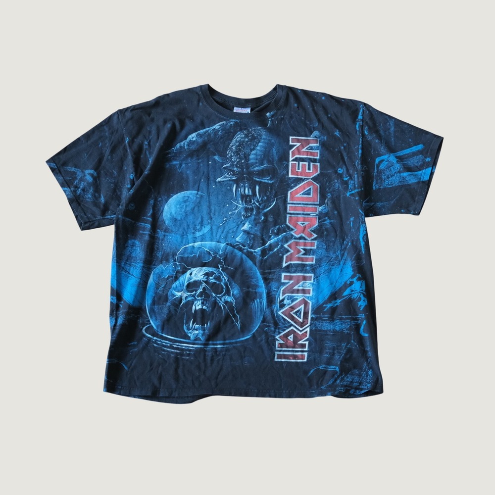Iron Maiden T Shirt Mens Black All Over Print The Final Frontier 2XL Rock Band